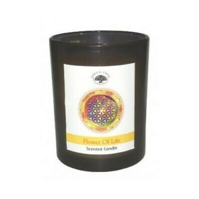 Bougie Green Tree Flower of Life