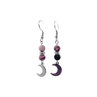 Boucles d'Oreilles - Rhodonite mat - 6 mm Boucles d'Oreilles - Rhodonite mat - 6 mm