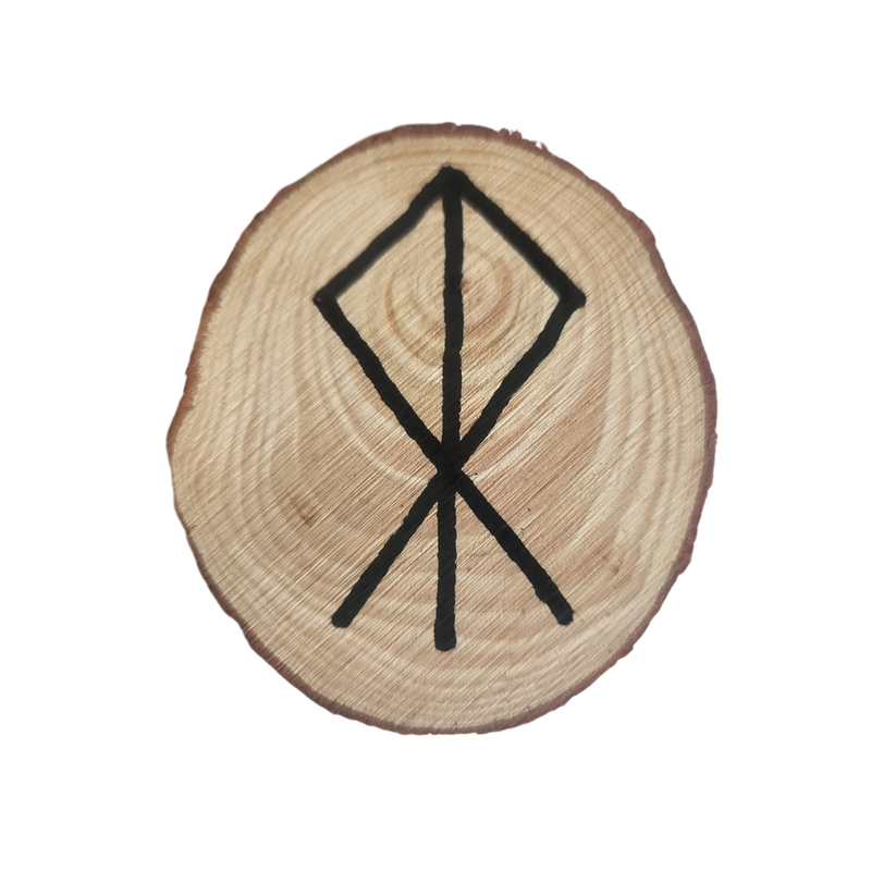 Rune Courage sur bois