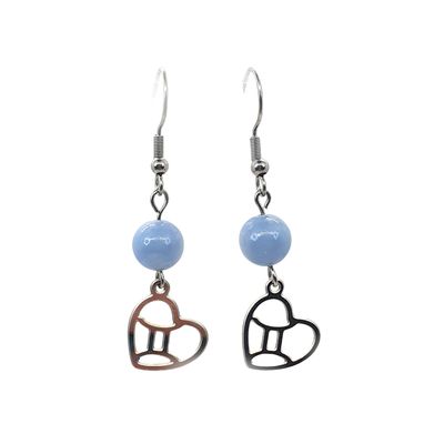 Boucles d'oreilles Astro - Gémeaux - Angélite Boucles d'oreilles Astro - Gémeaux - Angélite