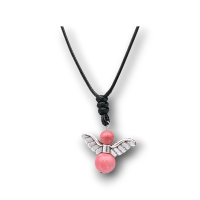 Collier Ange et perles de Rhodonite
