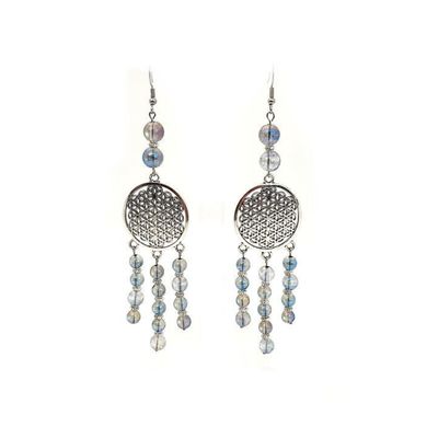 Boucles d'Oreilles Aqua Aura, 6 et 8 mm Boucles d'Oreilles Aqua Aura, 6 et 8 mm
