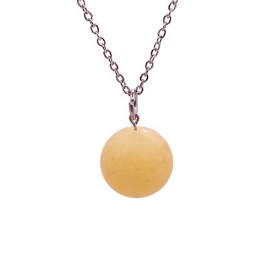 Collier et pendule - Calcite jaune