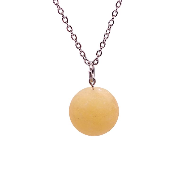 Collier et pendule - Calcite jaune