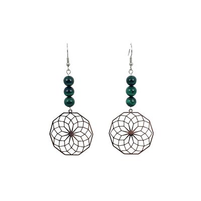 Boucles d'Oreilles - Malachite - 8 mm