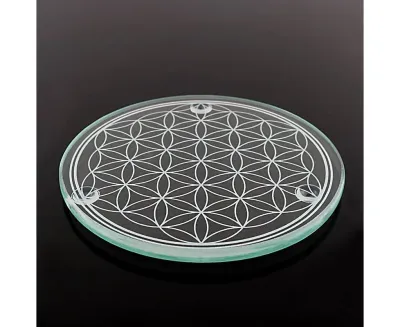 Sous verre Fleur de vie blanc 9cm Sous verre Fleur de vie blanc 9cm