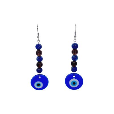 Boucles d'Oreilles - Lapis Lazuli et Quartz Fumé - 8 mm
