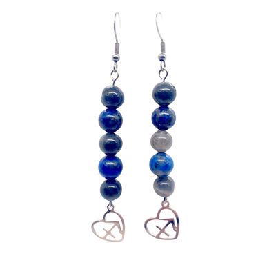Boucles d'oreilles Astro - Sagittaire - Lapis Lazuli &amp; Labradorite