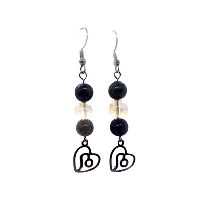 Boucles d'oreilles Astro - Lion - Labradorite &amp; Citrine