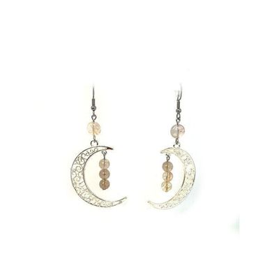 Boucles d'Oreilles Quartz Rutile, 6 et 8 mm