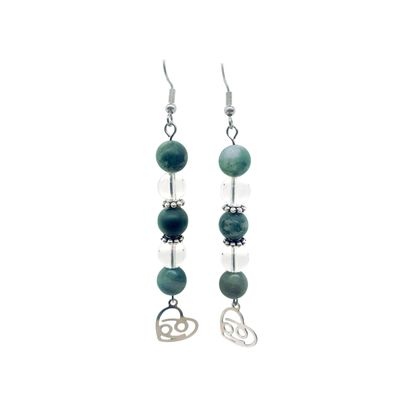 Boucles d'oreilles Astro - Cancer - Agate mousse mat