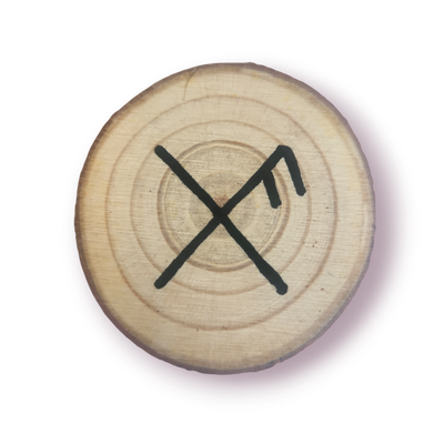 Rune de chance sur bois