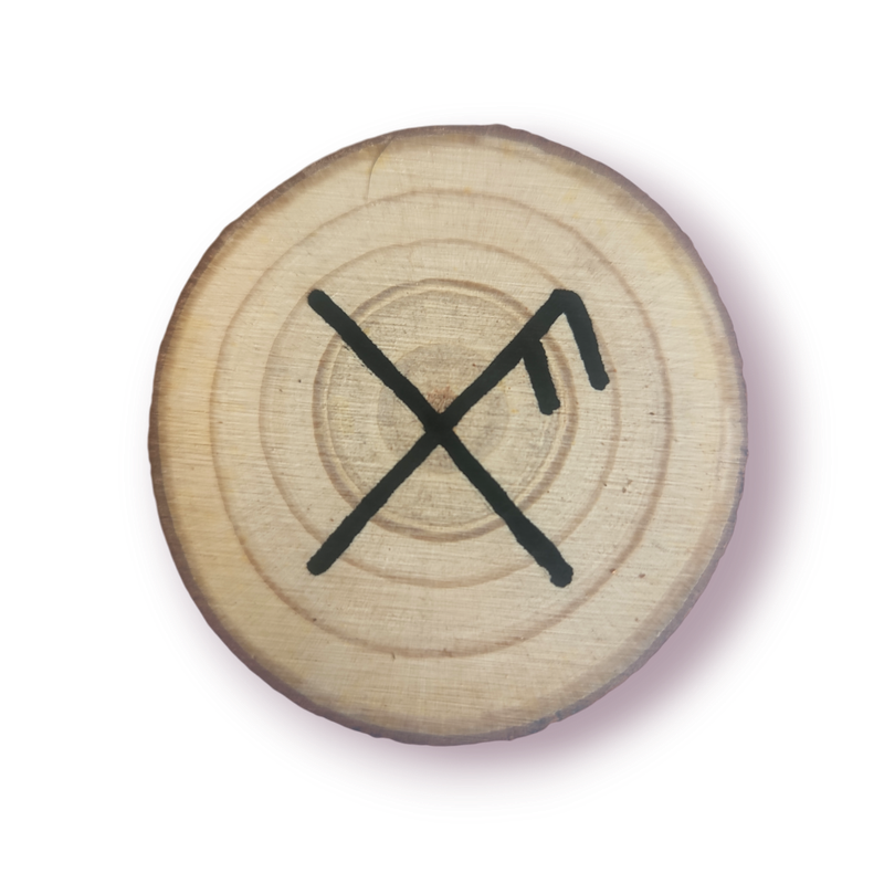 Rune de chance sur bois