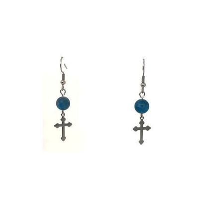 Boucles d'Oreilles Apatite mat, 8 mm