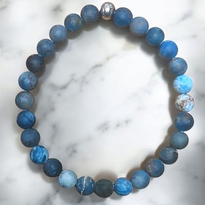 Bracelet en Apatite mate 6mm