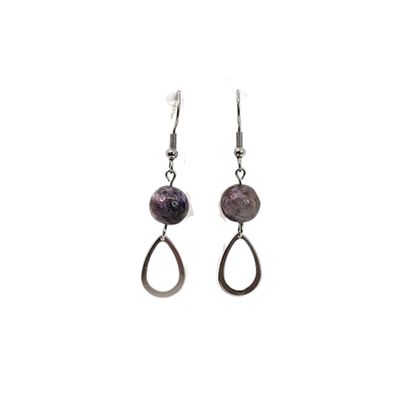 Boucles d'Oreilles Charoïte - 10 mm