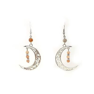 Boucles d'Oreilles Pierre de Lune, 4,5 mm et 6 mm mat