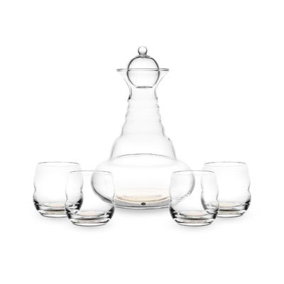 Set carafe Alladin + 4 verres - Fleur de vie Or