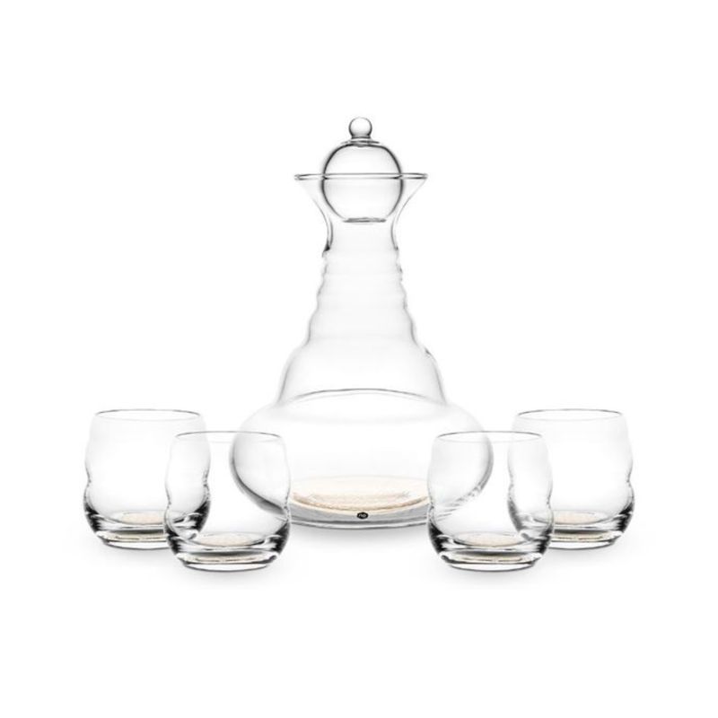 Set carafe Alladin + 4 verres - Fleur de vie Or Set carafe Alladin + 4 verres - Fleur de vie Or