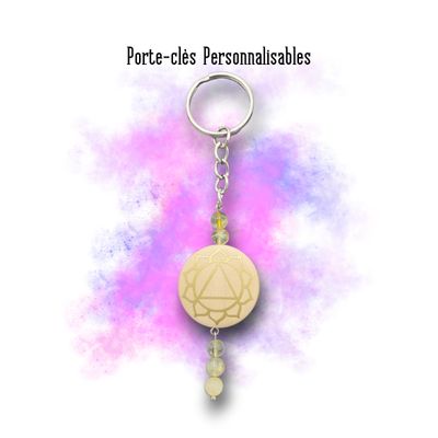 Porte-clés Chakra Plexus solaire personnalisable