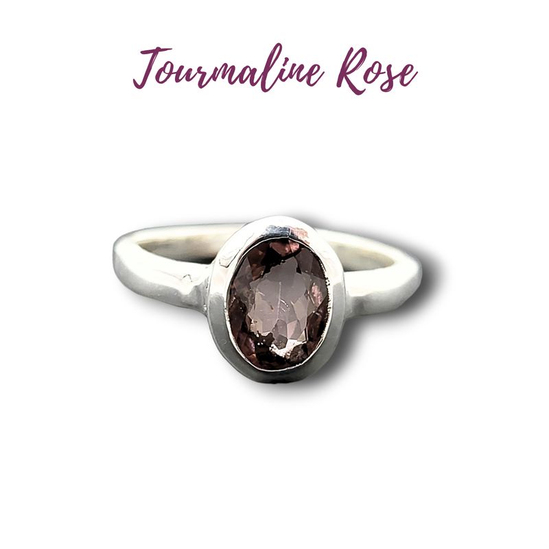 Bague en argent 925 et Tourmaline rose