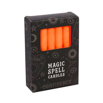 Lot de 12 bougies rituels - Orange Confiance en Soi