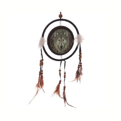 Attrape-rêves Tête de loup étoile - 16 cm