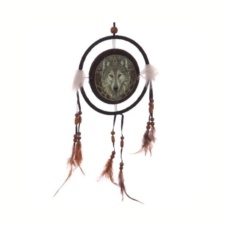 Attrape-rêves Tête de loup étoile - 16 cm