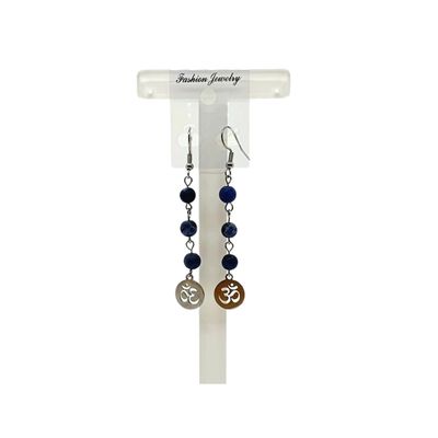 Boucle d'oreille sodalite matte 6 mm