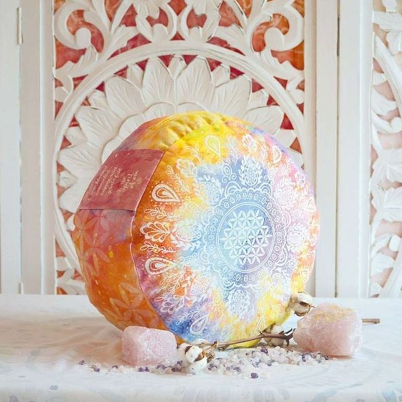 Coussin de méditation jade et orange Coussin de méditation jade et orange