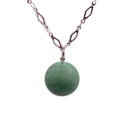 Collier et pendule - Aventurine verte mate Collier et pendule - Aventurine verte mate