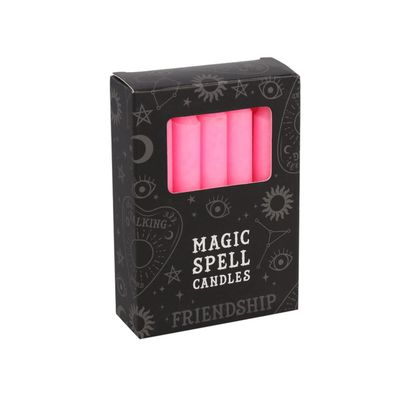 Lot de 12 bougies rituels - Rose Amitié