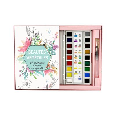 Coffret - Beautés végétales - 30 illustrations à peindre à l'aquarelle