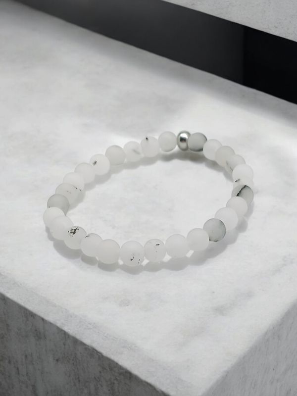 Bracelet quartz inclusions de tourmaline 6mm