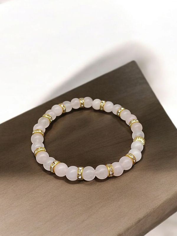 Bracelet quartz rose 6mm