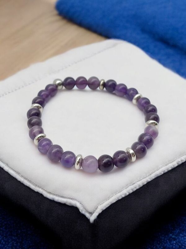Bracelet améthyste 6mm