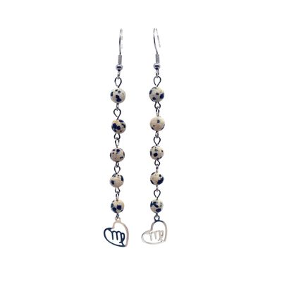 Boucles d'oreilles Astro - Vierge - Jaspe Dalmatien
