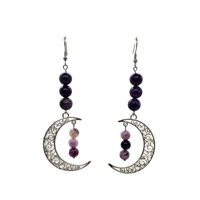Boucles d'oreilles - Lépidolite - 6 & 8 mm Boucles d'oreilles - Lépidolite - 6 & 8 mm
