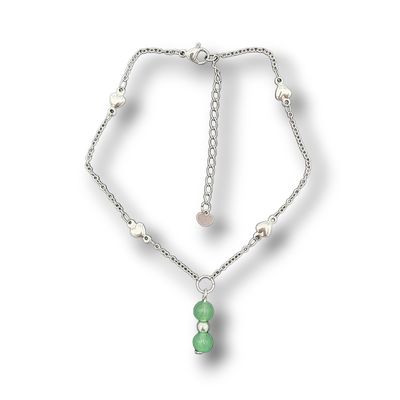 Bracelet de cheville - Perles d'Aventurine verte