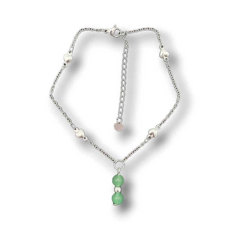 Bracelet de cheville - Perles d'Aventurine verte