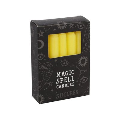 Lot de 12 bougies rituels - Jaune Succès