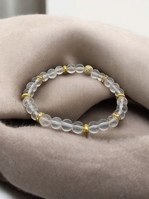 Bracelet cristal de roche 6mm