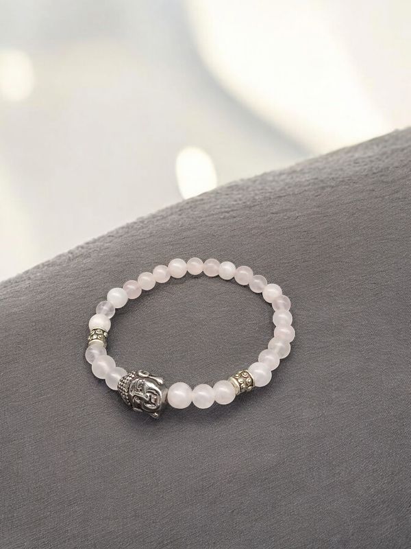 Bracelet quartz rose 6mm