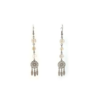 Boucles d'Oreilles Quartz Rutile, 6 et 8 mm