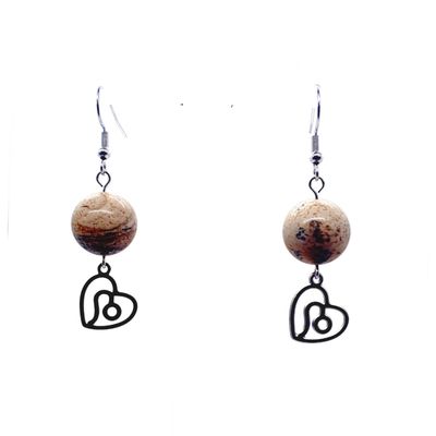 Boucles d'oreilles Astro - Lion - Jaspe paysage Boucles d'oreilles Astro - Lion - Jaspe paysage
