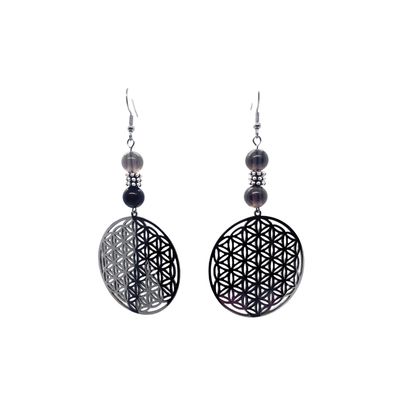 Boucles d'Oreilles - Quartz fumé - 8 mm Boucles d'Oreilles - Quartz fumé - 8 mm