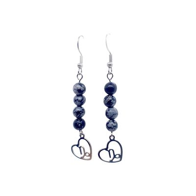 Boucles d'oreilles Astro - Capricorne - Obsidienne Flocon de neige