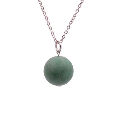 Collier et pendule - Aventurine verte mate grande