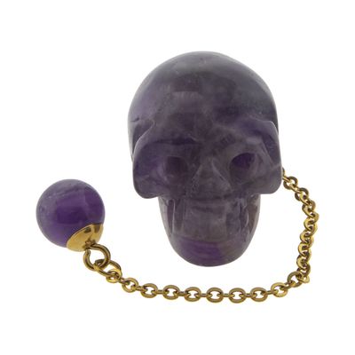 Pendule crâne en Améthyste