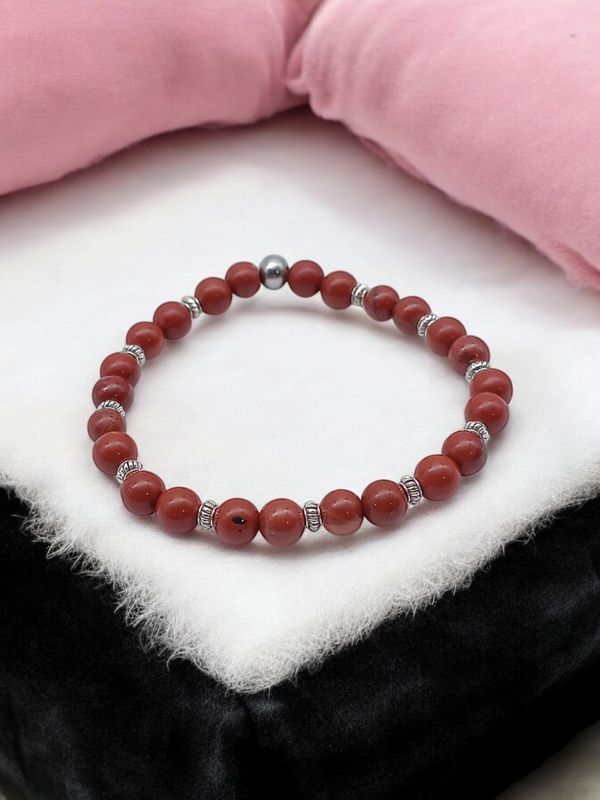 Bracelet jaspe rouge 6mm